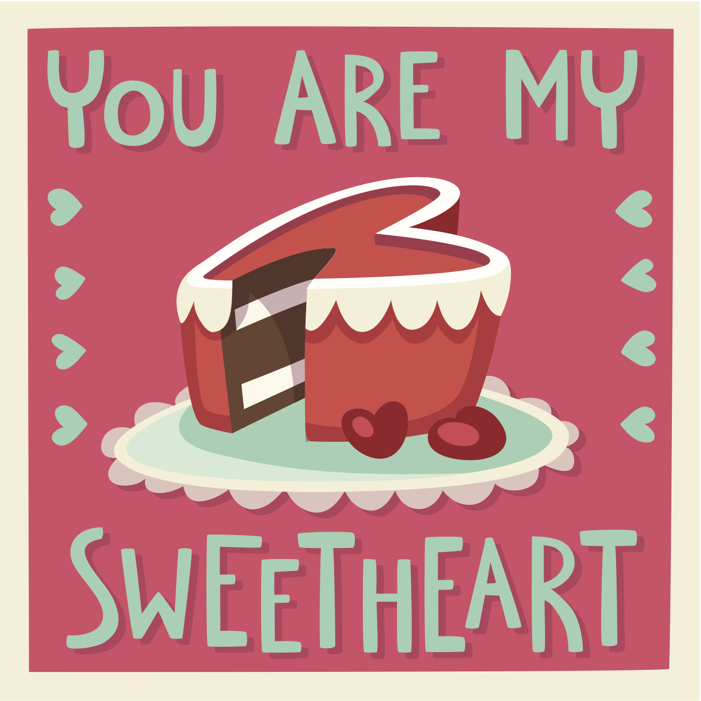 Valentine's Day eCard with a heart shaped cake
