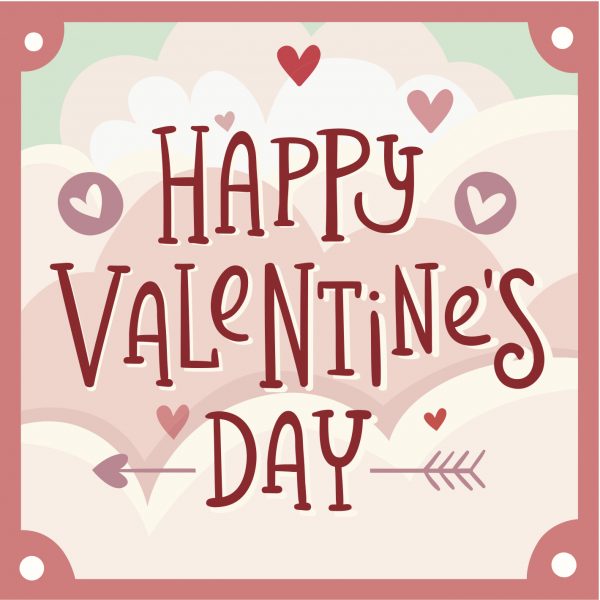 Valentine's Day eCard with text and hearts and arrows